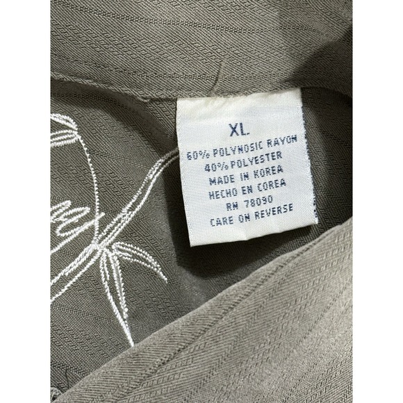 Bamboo Cay Mens Palm Tree‎ Shirt Size X-Large Green Short Sleeve Button Up - Picture 8 of 12